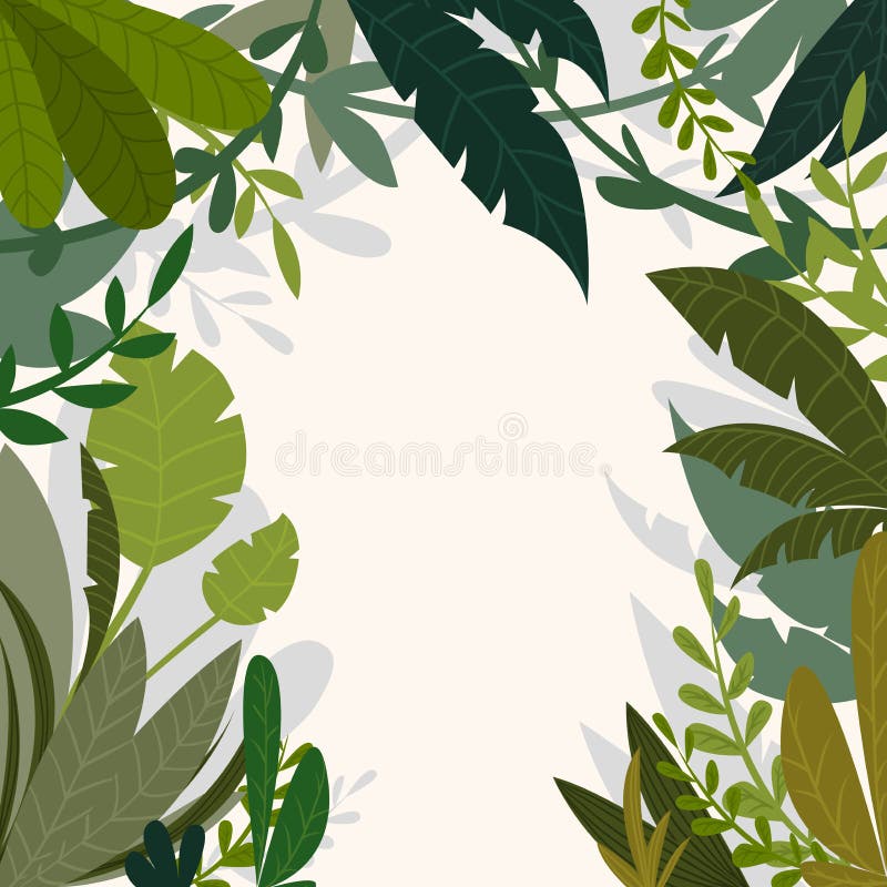 Tropical Jungle Background with Palm Trees and Leaves in Cartoon Style. Stock Vector - Illustration of decoration, floral: 72403853 Tropical Jungle Background with Palm Trees and Leaves in Cartoon Style. Stock Vector - Illustration of decoration, floral: 72403853