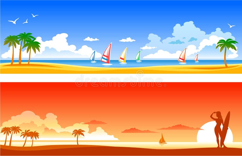 Tropical Landscapes stock illustration