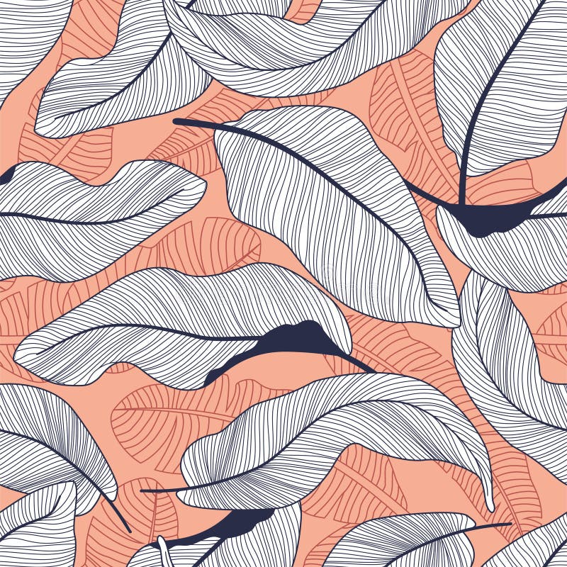 Tropical leaves, jungle leaves seamless vector floral pattern background vector illustration