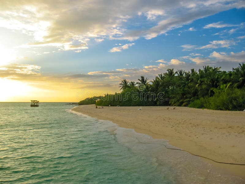 Tropical Maldives Sunset Stock Image Image Of Outdoor 70740267