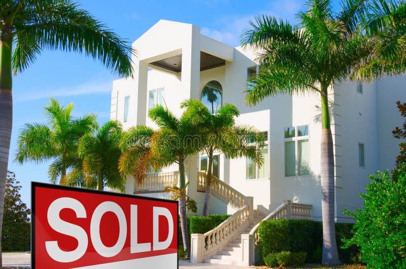 Tropical mansion house w SOLD sign