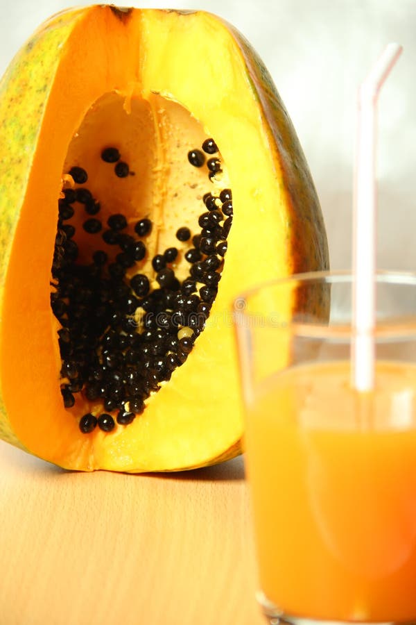 Tropical Organic Papaya & Juice Stock Photo Image of juice, juicy