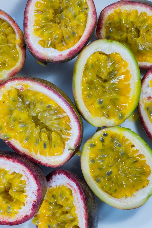 Tropical Passion Fruit,cut in Half Stock Photo Image of healthy