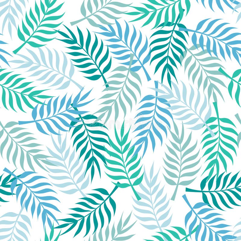 Tropical Pattern with Green Palm Tree Leaves on White Background. Great for  Wallpaper, Backgrounds, Invitations, Packaging, Design Stock Illustration -  Illustration of print, foliage: 193065050