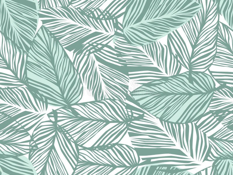 Tropical pattern, palm leaves seamless vector floral background. royalty free illustration