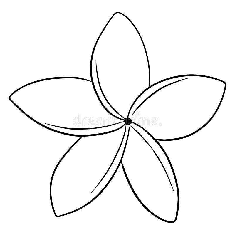 Tropical plant bright flower in line style for coloring book