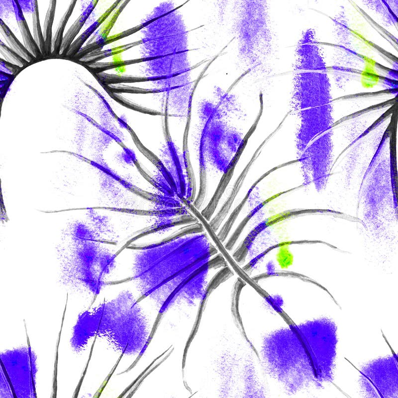 Tropical Purple Seamless Pattern. Summer Jungle royalty free illustration Tropical Purple Seamless Pattern. Summer Jungle royalty free illustration
