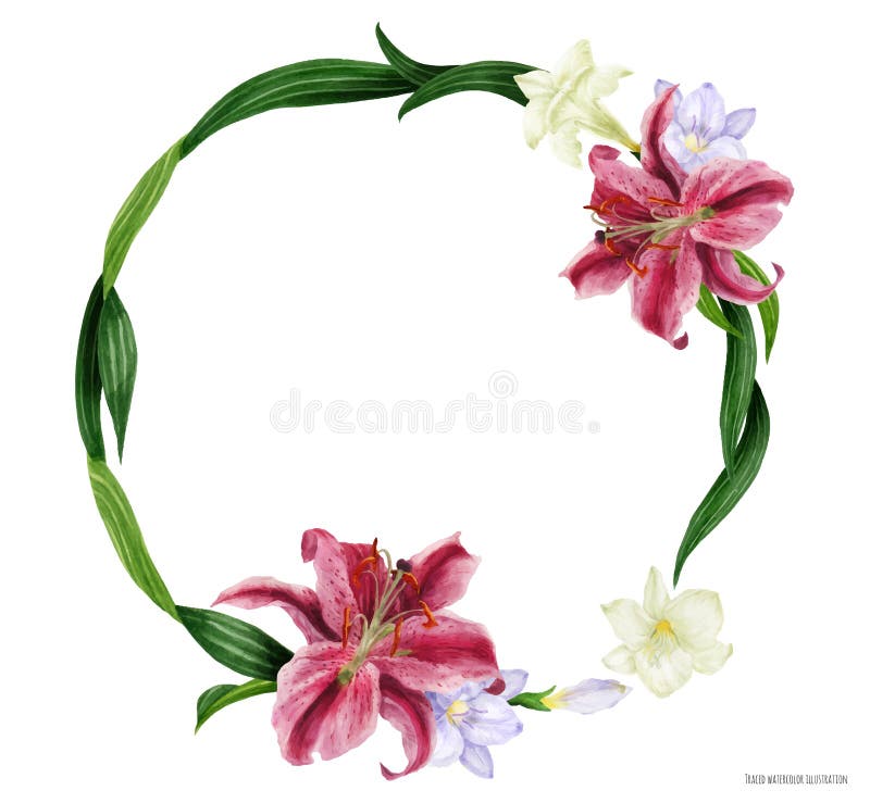 TROPICAL PINK  LILLIES AND FERNS WREATH WEDDINGS 