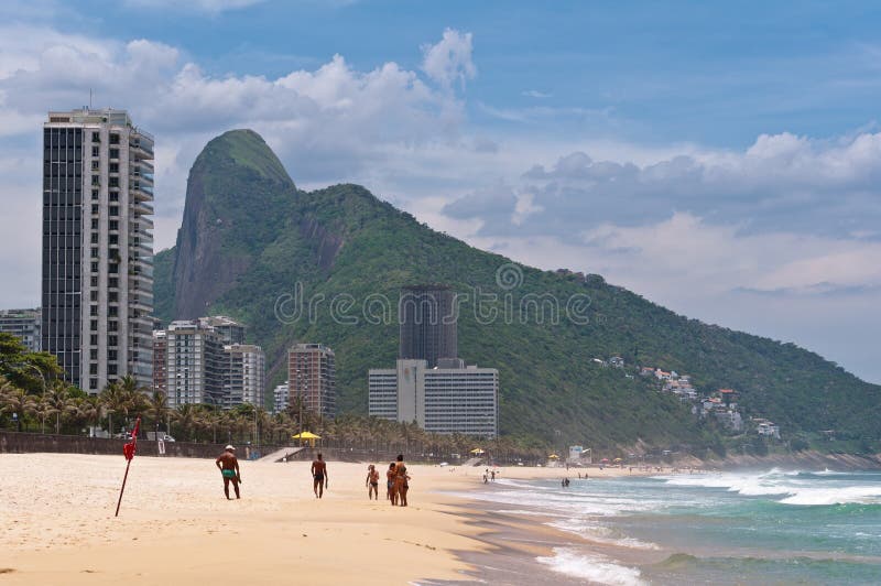 Tropical Sao Conrado Beach in Rio de Janeiro