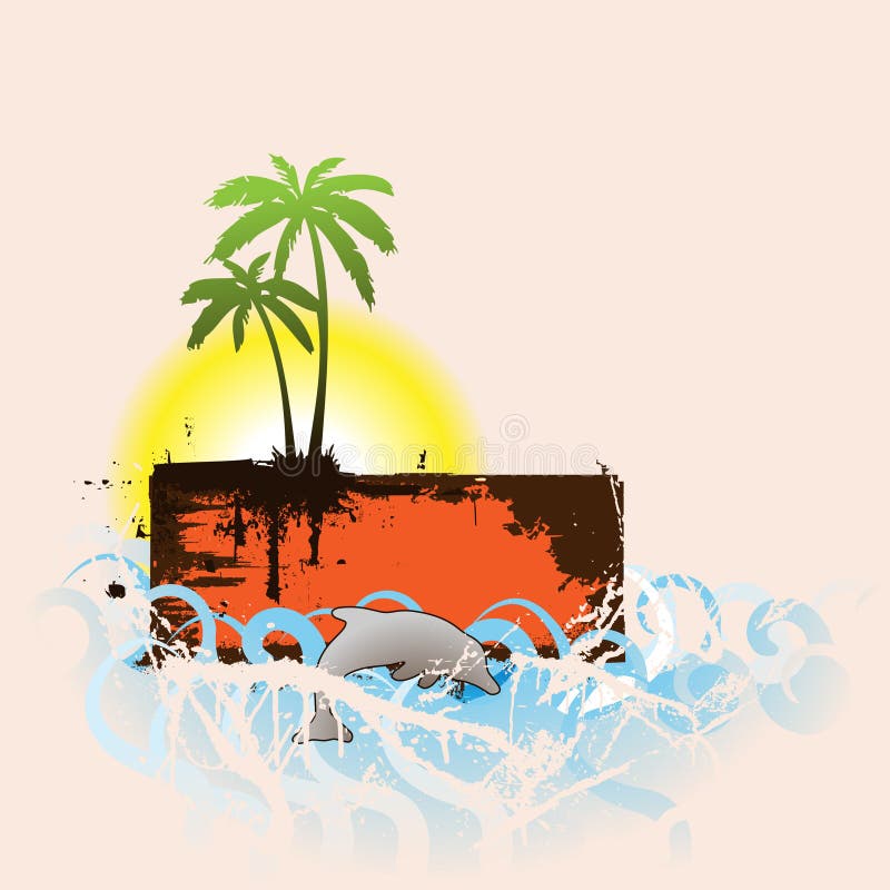 Tropical scene banner