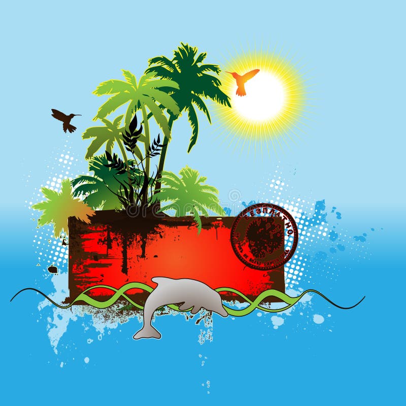 Tropical scene banner
