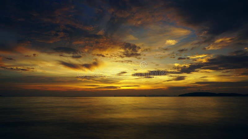 Tropical sea sunset on the beach, timelapse