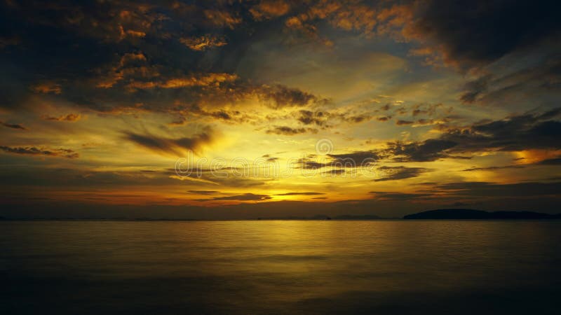 Tropical sea sunset on the beach, timelapse