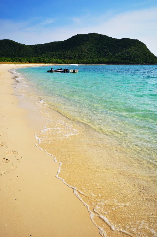 Tropical seascape view in Pattaya stock photography