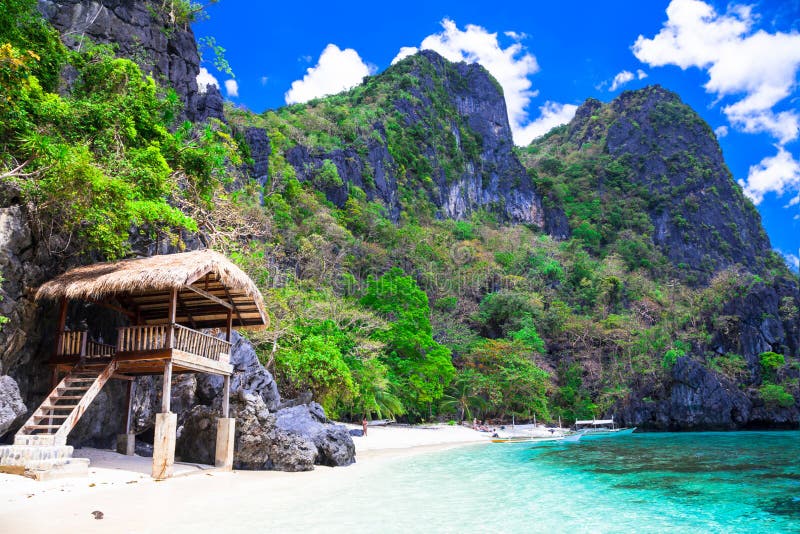 Tropical solitude - white sandy beaches of Philippines, El Nido