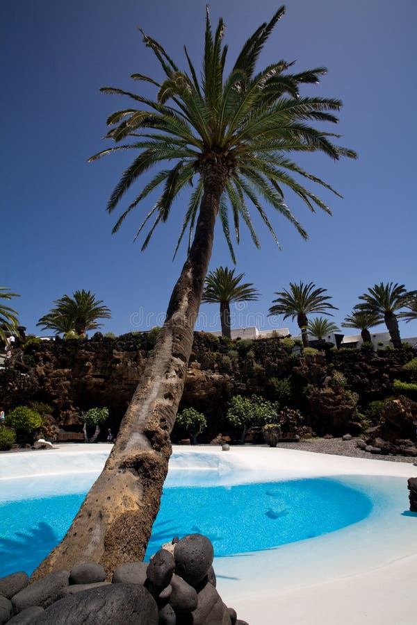 Tropický plávanie bazén, z päť hviezda luxus zariadenie poskytujúce ubytovacie služby v, teraz z turistické atrakcie tzv v, jeden z španielčina kanárik ostrovy.