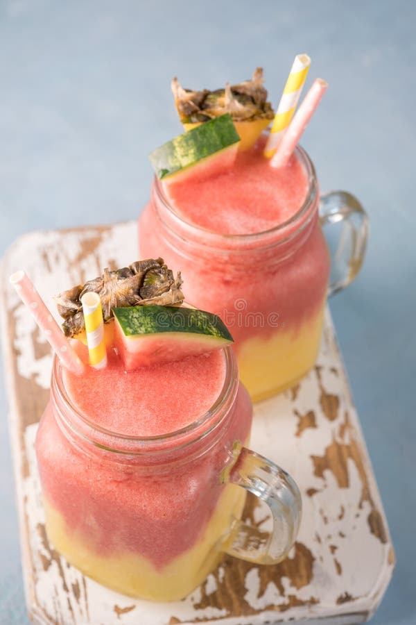Tropical Watermelon Pineapple Smoothie Stock Image Image of detox