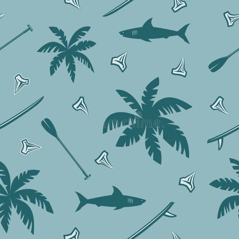 Tropikalnego surfingu bezszwowy wzór ilustracji Tropikalnego surfingu bezszwowy wzór ilustracji