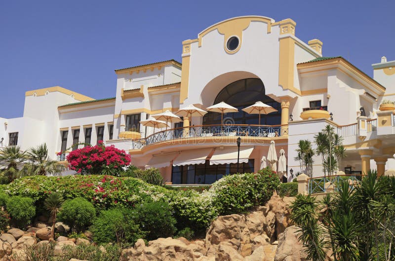 Tropikalny luksusowy hotel w kurorcie, sharm el sheikh, Egipt fotografia royalty free Tropikalny luksusowy hotel w kurorcie, sharm el sheikh, Egipt fotografia royalty free