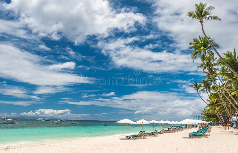 Tropikalny plażowy tło od Alona plaży przy Panglao Bohol zdjęcia stock Tropikalny plażowy tło od Alona plaży przy Panglao Bohol zdjęcia stock