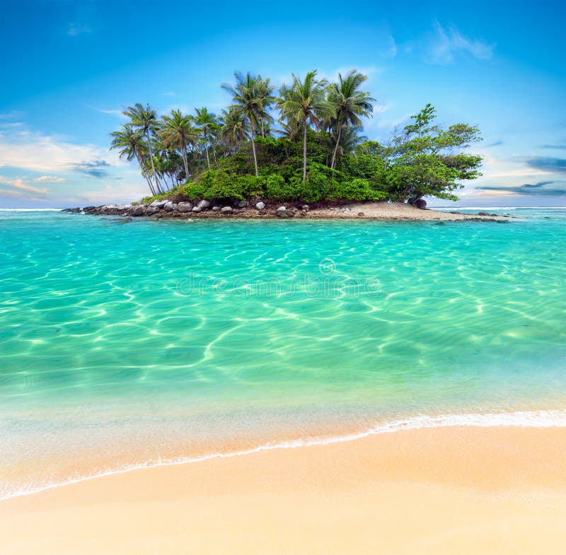 Tropikalny wyspy i piaska podróży plażowy egzotyczny tło