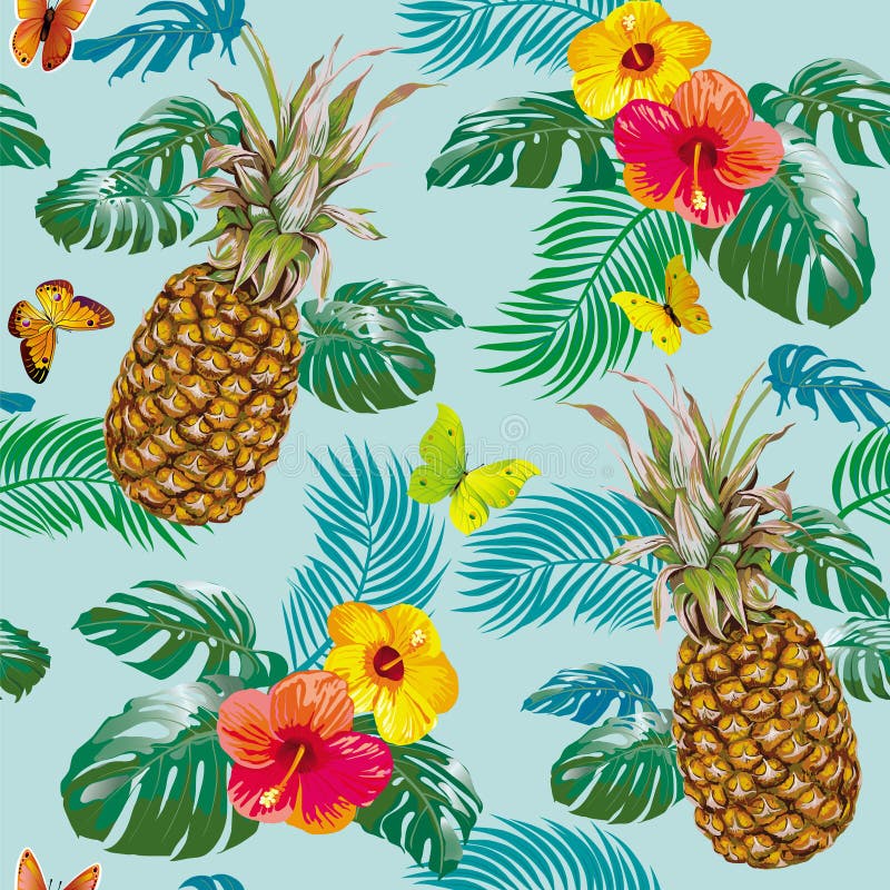 Tropisch patroon met ananassen vector illustratie Tropisch patroon met ananassen vector illustratie