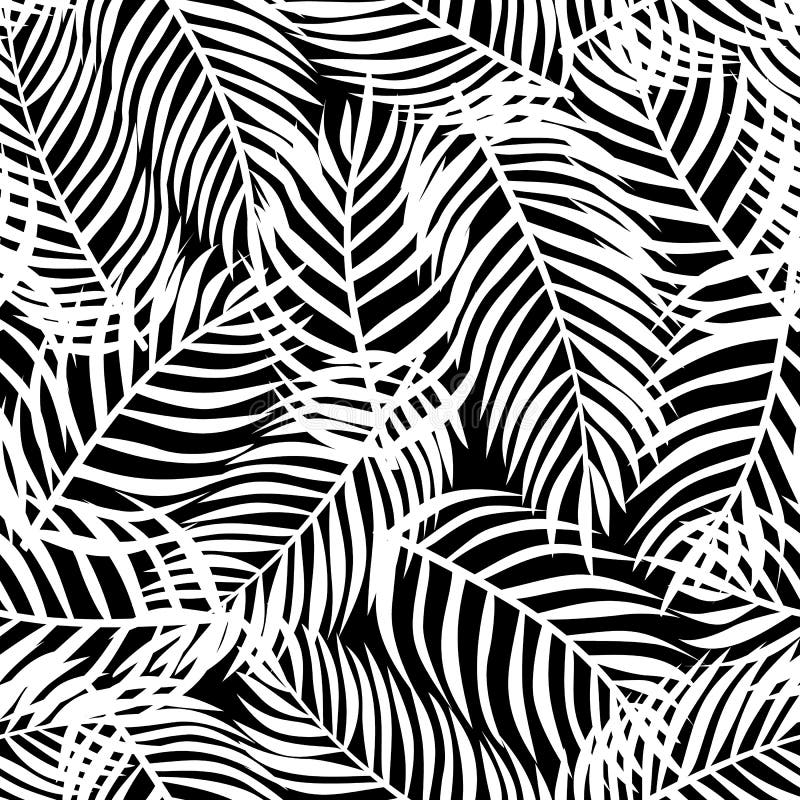 Tropisch patroon, vector bloemenachtergrond Palmbladen naadloos patroon stock illustratie Tropisch patroon, vector bloemenachtergrond Palmbladen naadloos patroon stock illustratie