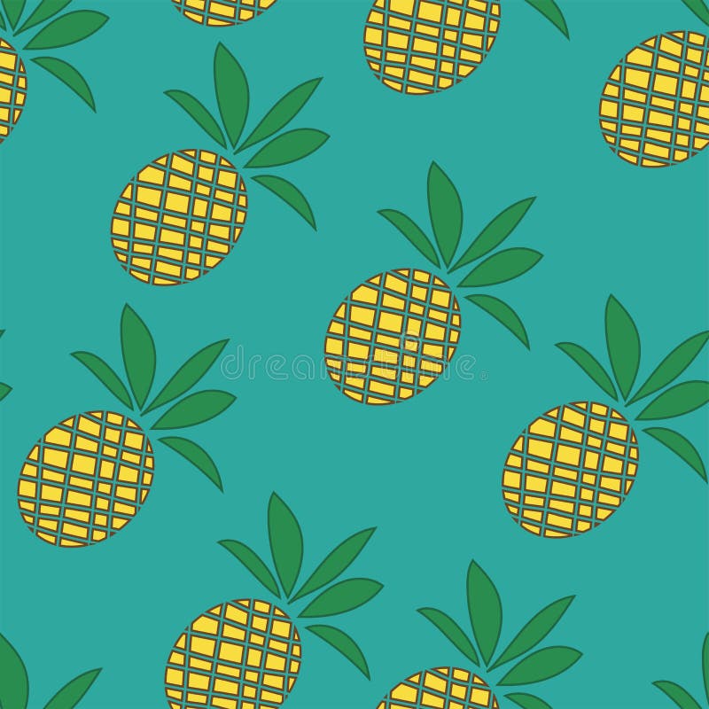 Tropische Ananassenachtergrond - Naadloos Patroon - in vector royalty-vrije illustratie Tropische Ananassenachtergrond - Naadloos Patroon - in vector royalty-vrije illustratie