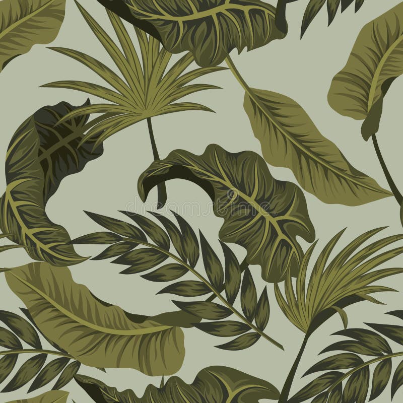 Tropische palmbladeren, jungle-bladeren naadloze vectorbloemvormige achtergrond