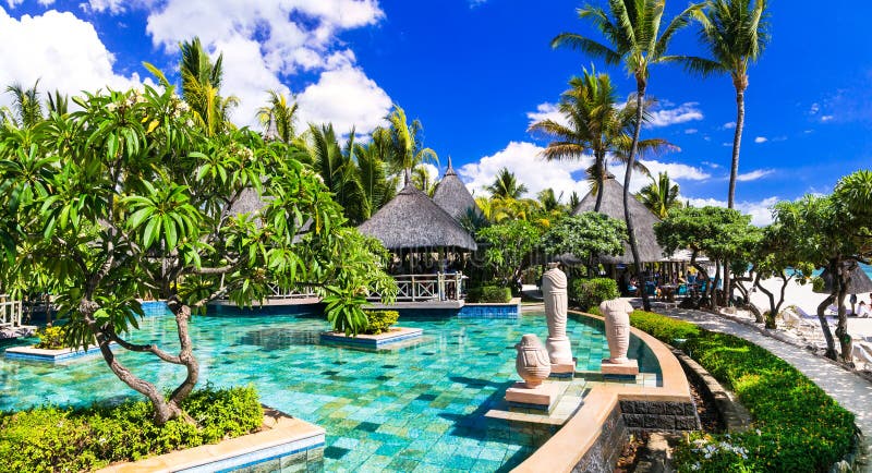 Luxury swimming pool and bar,Mauritius island. Luxury swimming pool and bar,Mauritius island.