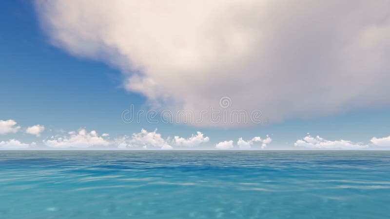 Tropischer blauer Ozean mit WolkenZeitspanne