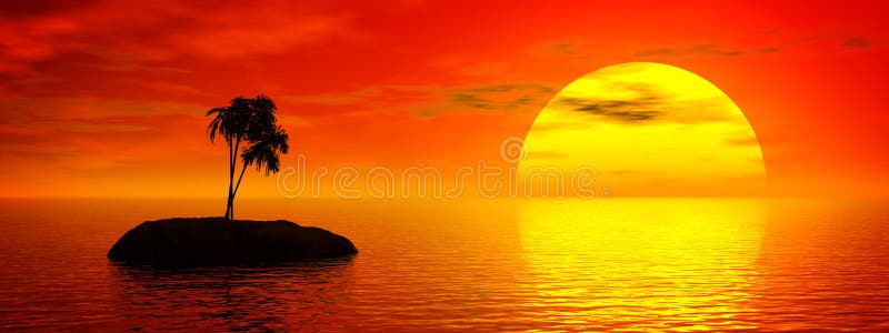 Tropischer Sonnenuntergang stock abbildung Tropischer Sonnenuntergang stock abbildung