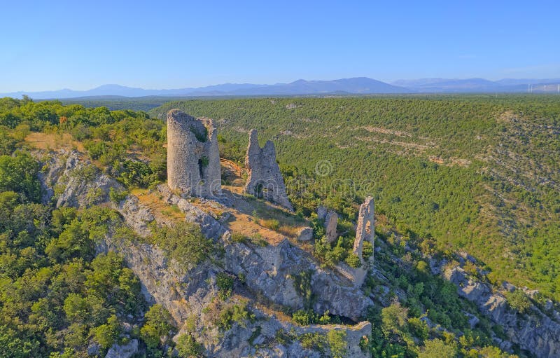 Trosenj Fortress Remains On The West Side Of Mountain Promina In ...