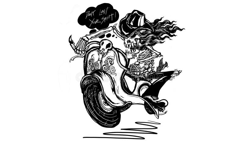 'trotinette' de voo mortal ilustração stock 'trotinette' de voo mortal ilustração stock
