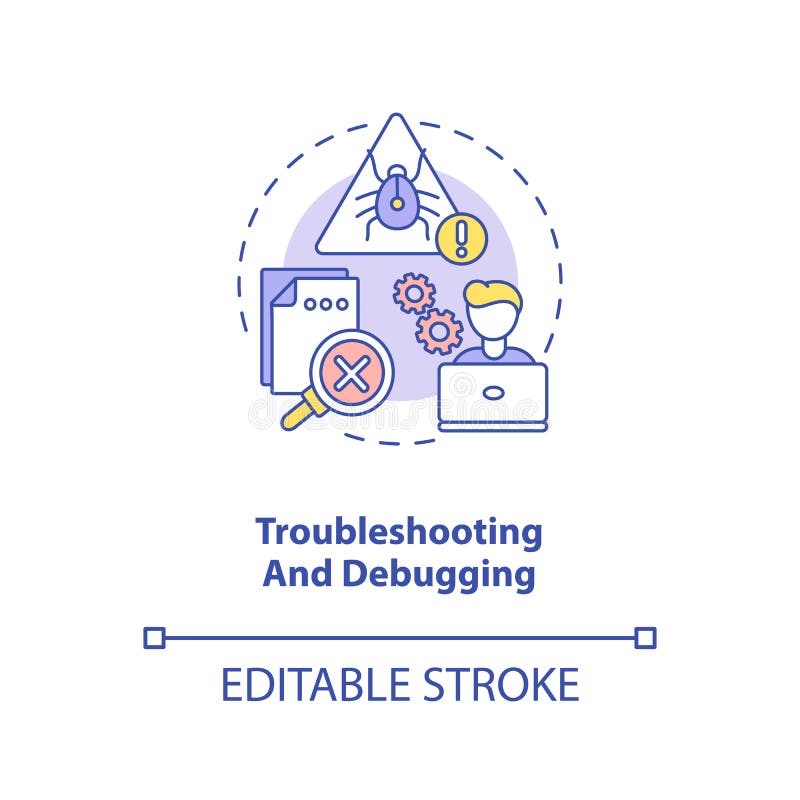 Troubleshooting and Debugging Concept Icon Stock Vector - Illustration ...
