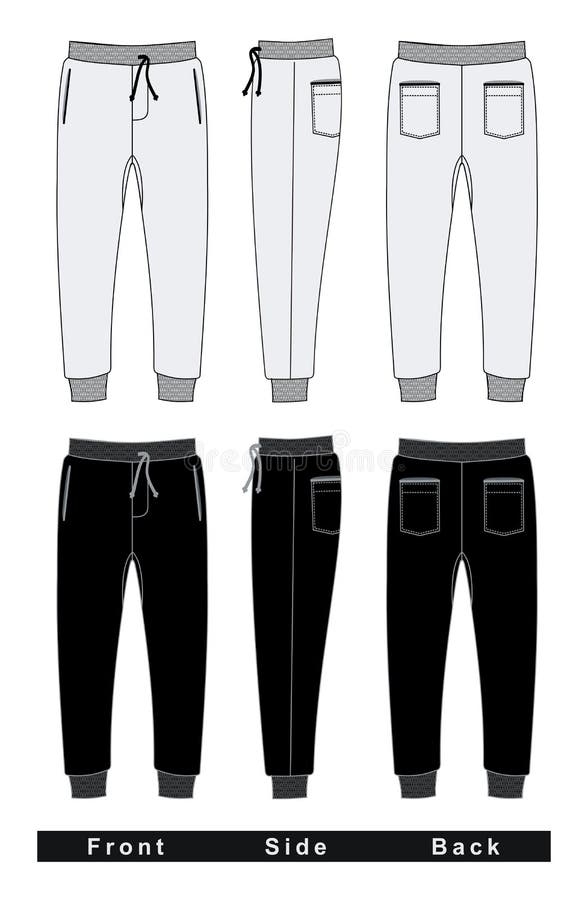 Trousers Pants Men Black and White Stock Vector - Illustration of ...