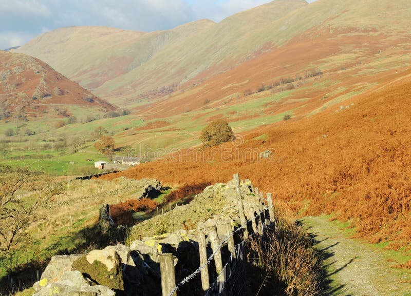 The Troutbeck Valley. stock photo. Image of england, fells 46795396