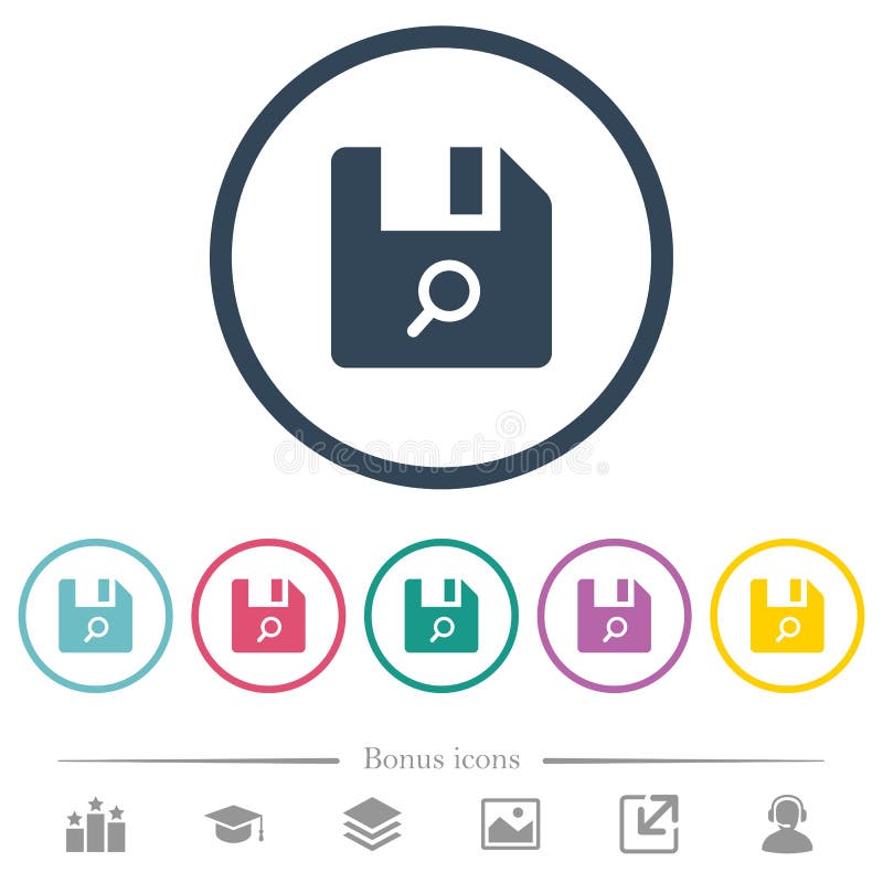 Trovare icone di colore piatto file nei contorni arrotondati royalty illustrazione gratis