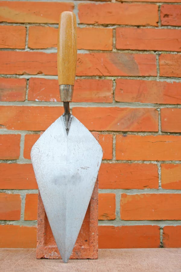 Bricklayers Trowel and Mortar Stock Image Image of tradesman