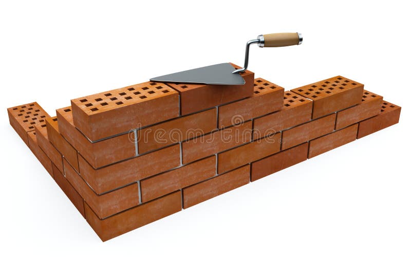 Trowel and brick stock vector. Illustration of isolated 28936486