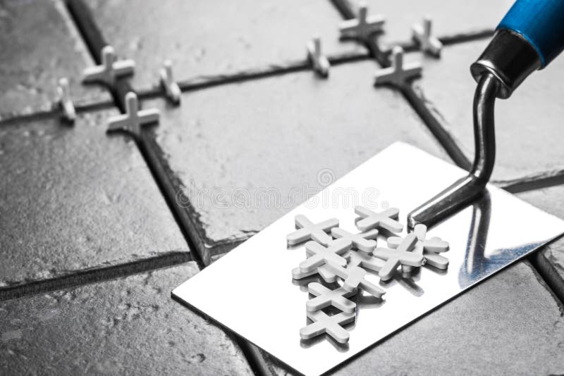The trowel closeup stock image. Image of tiler, decor - 64929049
