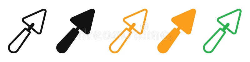 Trowel icon featuring construction and masonry tools, suitable for building, home improvement, and DIY projects stock illustration