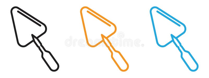 Trowel icon Thin line illustration set vector illustration