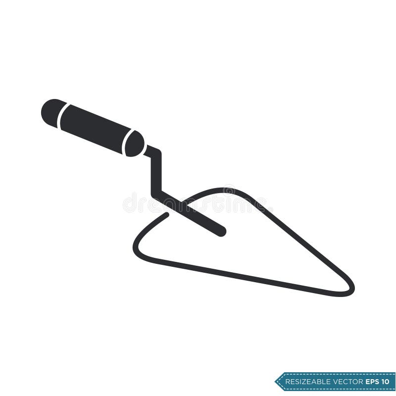 Trowel Icon Vector Flat Design Template stock illustration