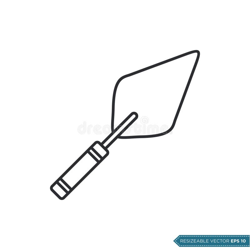 Simple Shape Trowel Icon Vector Template Flat Illustration Design royalty free illustration