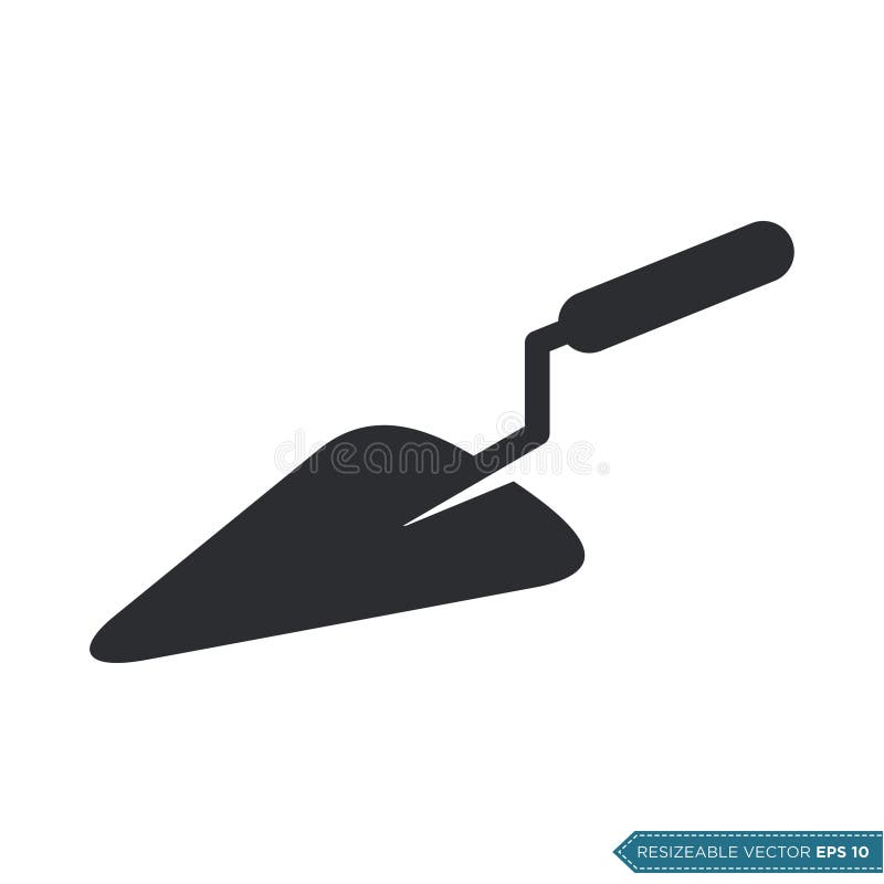 Simple Shape Trowel Icon Vector Template Flat Illustration Design royalty free illustration