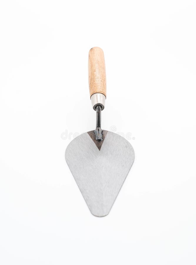 Trowel the mortar on white stock photo. Image of industry 94429942