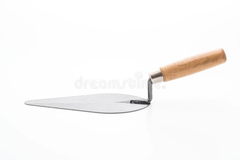Trowel the mortar on white stock photo. Image of masonry 94758228