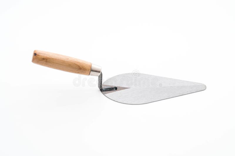 Trowel the mortar on white stock image. Image of business 95188917