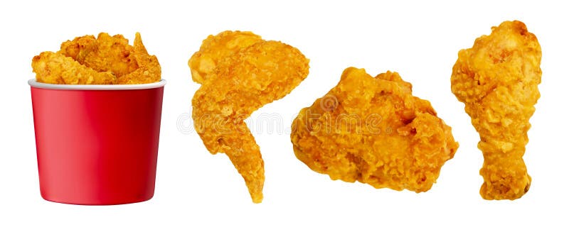 Trozos de pollo frito stock de ilustración